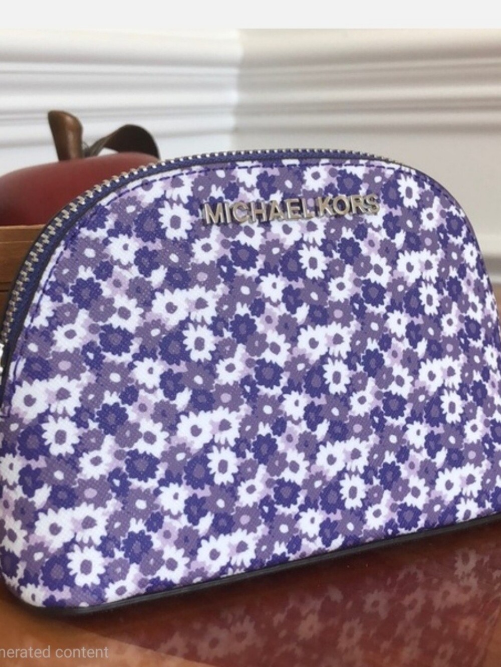 Michael Kors Purple Floral Cosmetic Case PRELOVED